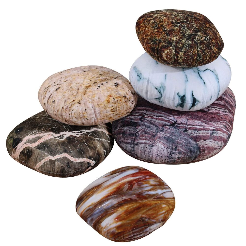 9030 6-Piece Set Big Giant Rock Pebble Cushions Covers Rock Decorative